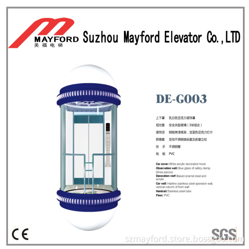 450kg 1.0m/S Panoramic Elevator